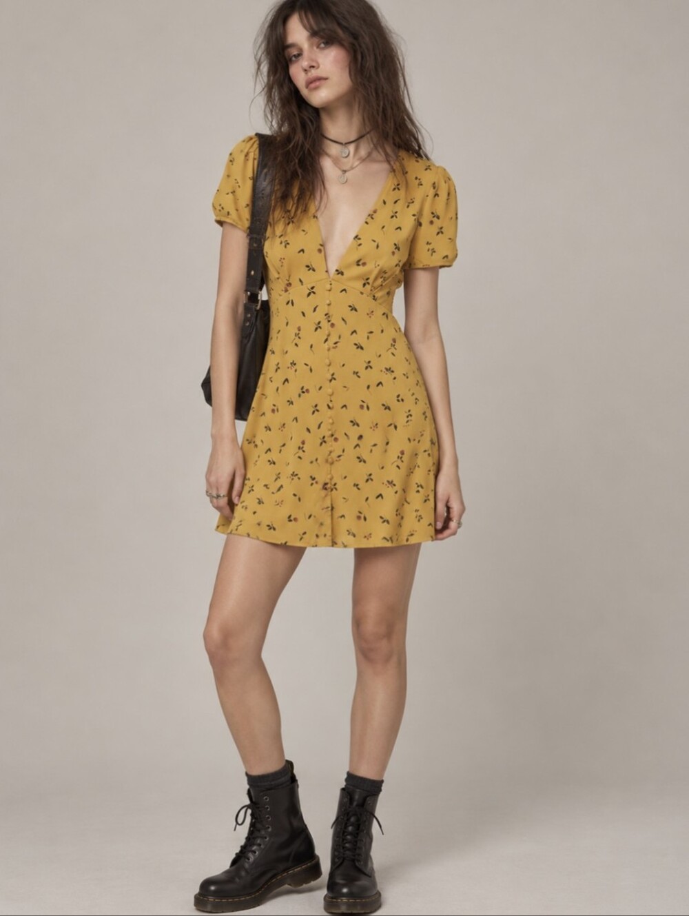 Urban Outfitters Jen Silky Grunge Mini Dress Boho Indie Sleeze Size Small